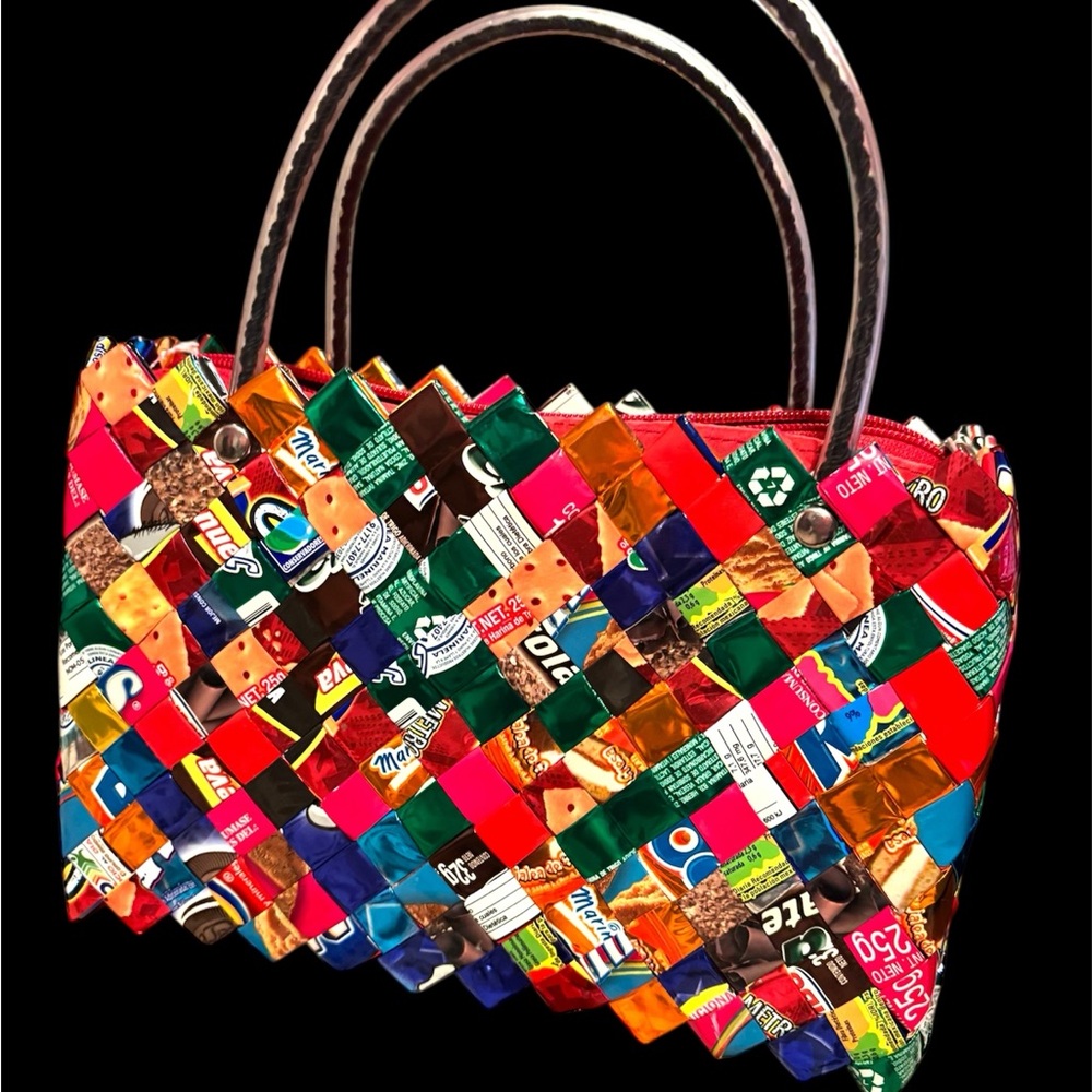 Colorful retro pop candy gum wrapper purse